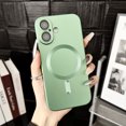 thumbnail image 1 of Case for iPhone 16, Compatible with Magsafe Magnetic Adsorption Shockproof Ultra Slim TPU Bumper Back Matte Hard PC Phone Case Cover for iPhone 16, Darkgreen, 1 of 5