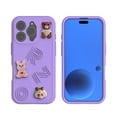 thumbnail image 1 of Case for iPhone 16, Cute 3D Cartoon Phone Case Fashion Cool Funny Design Soft Flexible TPU Protective Case, Women Girls Kids Skin-Feel Silicone Cover for iPhone 16, Purple, 1 of 8
