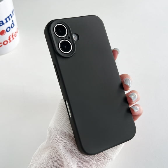 Case for iPhone 16, Liquid Silicone Phone Cover with Anti-Scratch Soft Microfiber Lining, Full Camera Coverage Non-Slip Dustproof Slim Lightweight Case for iPhone 16, Black