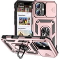 thumbnail image 1 of Case for iPhone 16,Military Grade Car Holder Protection [Built-in Kickstand] Magnetic Metal Ring Holder Heavy Duty TPU+PC Shockproof Phone Case for iPhone 16,6.1 inch 2024 (Rose Gold), 1 of 10