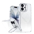 thumbnail image 1 of Case For iPhone 16 Plus 6.7-inch, Bright Color Glitter Gradient Frame Holder Slim Magnetic Phone Case [Compatible With MagSafe ] Hard Back & Soft TPU Bumper Shockproof Protective Cover,White, 1 of 8