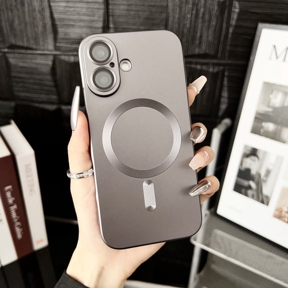 Case for iPhone 16 Plus, Compatible with Magsafe Magnetic Adsorption Shockproof Ultra Slim TPU Bumper Back Matte Hard PC Phone Case Cover for iPhone 16 Plus, Gray