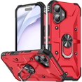 thumbnail image 1 of Case for iPhone 16 Plus,Military Grade Drop Full-Body Shockproof Protective Built in 360° Rotate Magnetic Kickstand Ring Holder Phone Case for iPhone 16 Plus,6.7 Inch 2024 (Red), 1 of 18