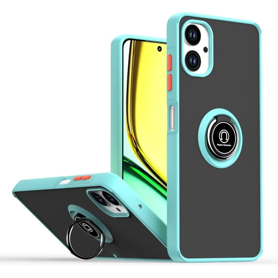 Case for iPhone 16 Plus,Slim Military Grade Car Holder Shockproof Anti-Drop Built-in Ring Holder Magnetic Kickstand Protection Phone Case for iPhone 16 Plus,6.7 inch 2024 (Sky Blue)