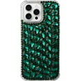 thumbnail image 1 of Case for iPhone 16 Plus,iPhone 16 Plus Case,3D Handmade Sparkle Stunning Stones Crystal Diamond Bling Glitter Girls Women Shockproof Phone Case for iPhone 16 Plus,6.7 inch 2024 (Green), 1 of 6