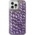 thumbnail image 1 of Case for iPhone 16 Plus,iPhone 16 Plus Case,3D Handmade Sparkle Stunning Stones Crystal Diamond Bling Glitter Girls Women Shockproof Phone Case for iPhone 16 Plus,6.7 inch 2024 (Purple), 1 of 6