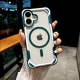thumbnail image 1 of Case for iPhone 16 Plus, iPhone 16 Plus Magnetic TPU + PC Case [Compatible with MagSafe] Slim Translucent Matte Scratch-Resistant Back Shockproof Phone Case for iPhone 16 Plus - Green, 1 of 7