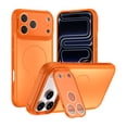 thumbnail image 1 of Case for iPhone 16 Pro with Camera Lens Protector, Compatible with MagSafe, with Camera Cover Kickstand, Skin Friendly Anti-Slip Grip Matte Drop Protective TPU+PC Slim Phone Cover, Orange, 1 of 7