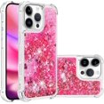 thumbnail image 1 of Case for iPhone 16 Pro Case Glitter Bling Liquid Cute Clear Phone Case,Floating Quicksand Shockproof Protective Bumper Soft TPU Cover for iPhone 16 Pro 6.3 inch Love Pink YB, 1 of 14
