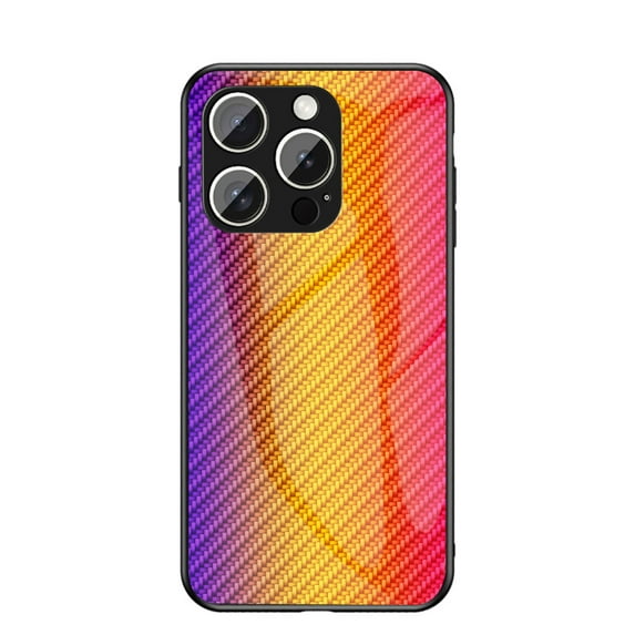 Case for iPhone 16 Pro Case, Tempered Glass + Soft TPU Bumper with Gradient Color Design Hybrid Back Slim Anti-Drop Phone Case Cover for iPhone 16 Pro, Gold