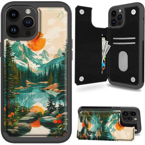 Case for iPhone 16 Pro Case Wallet Case with Card Holder, PU Leather ...