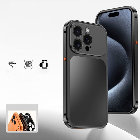 Case for iPhone 16 Pro, Compatible with MagSafe, Metal Shockproof Magnetic Protective Cover with Speaker Dust Cover, Snap Buckle Switch and PC Fine Hole Protective Ring, Black