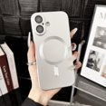 thumbnail image 1 of Case for iPhone 16 Pro, Compatible with Magsafe Magnetic Adsorption Shockproof Ultra Slim TPU Bumper Back Matte Hard PC Phone Case Cover for iPhone 16 Pro, White, 1 of 5