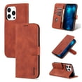 thumbnail image 1 of Case for iPhone 16 Pro, Leather iPhone 16 Pro Wallet Magnetic Book Protection Cover, Kickstand RFID Blocking Credit Card Holder Compatible with iPhone 16 Pro, Brown, 1 of 8