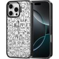 thumbnail image 1 of Case for iPhone 16 Pro Max, [10ft 4X Military-Grade Drop Protection] Durable & Shockproof Phone Case Cover Design for iPhone 16 Pro Max - Doodle Dog - Clear Black, 1 of 6