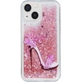 thumbnail image 1 of Case for iPhone 16 Pro Max Case Cute Pink Glitter Luxury Sparkle Liquid for Girls Women Quicksand Clear Soft TPU Protective Phone Case for iPhone 16 Pro Max 6.9" Pink High Heel, 1 of 10