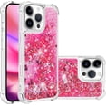 thumbnail image 1 of Case for iPhone 16 Pro Max Case Glitter Bling Liquid Cute Clear Phone Case,Floating Quicksand Shockproof Protective Bumper Soft TPU Cover for iPhone 16 Pro Max 6.9 inch Love Pink YB, 1 of 14