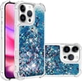 thumbnail image 1 of Case for iPhone 16 Pro Max Case Glitter Cute Bling Love Liquid Quicksand Clear Soft TPU Girls Women Stylish Bumper Shockproof Protective Cover for iPhone 16 Pro Max 6.9 inch Blue YB, 1 of 14