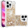 thumbnail image 1 of Case for iPhone 16 Pro Max Case Glitter Cute Bling Love Liquid Quicksand Clear Soft TPU Girls Women Stylish Bumper Shockproof Protective Cover for iPhone 16 Pro Max 6.9 inch Golden YB, 1 of 14