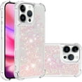 thumbnail image 1 of Case for iPhone 16 Pro Max Case Glitter Liquid Cute Clear,Sparkle Floating Quicksand Shockproof Protective Bumper Soft TPU Phone Case for iPhone 16 Pro Max 6.9 inch Star Pink YB, 1 of 7