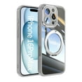 thumbnail image 1 of Case for iPhone 16 Pro Max Case Ring Holder Kickstand Built-in Camera Lens Protector Anti-Scratch Shockproof Dustproof Protection Rugged Phone Case Cover for iPhone 16 Pro Max, Gray, 1 of 10