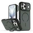 thumbnail image 1 of Case for iPhone 16 Pro Max, Compatible with MagSafe, Luxury TPU+PC Ultra Slim Metal Camera Frame Kickstand Shockproof Drop Protective Anti-Scratch Phone Case Cover for iPhone 16 Pro Max, Black, 1 of 6