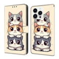 thumbnail image 1 of Case For iPhone 16 Pro Max Crystal Material Painted Pattern With Multi-Card Holder Bills Slot, PU Leather Magnetic Wallet Case,Yellow,For iPhone 16 Pro Max, 1 of 6