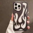 thumbnail image 1 of Case For iPhone 16 Pro Max,Electroplate Glossy Flame Shape Hollow Heat Dissipation Unique Luxury Design Protection Shockproof Women Girls Phone Case For iPhone 16 Pro Max,6.9 inch 2024 (MS Gray), 1 of 17