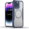 thumbnail image 1 of Case for iPhone 16 Pro Max,Full-Body Rugged Carbon Fibre Protective Clear Back Hybrid Magnetic with Wireless Charge Shockproof Protector Phone Case for iPhone 16 Pro Max,6.9 inch 2024 (Blue), 1 of 17