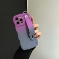 thumbnail image 1 of Case for iPhone 16 Pro Max, Luxury Gradient Color Silicone Cute Wavy Frame Wristband Kickstand Skin Friendly Ultra Slim Phone Case Cover for Men Women Boys Girls for iPhone 16 Pro Max, Purple+Gray, 1 of 12