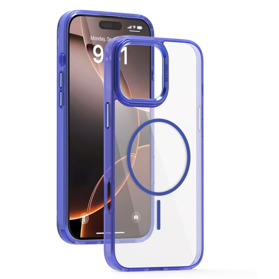 Case for iPhone 16 Pro Max, for Men Women, Compatible with Magsafe, Stylish Ultra Slim Anti-Slip Clear Back Luxury Lightweight Anti-Scratch Anti-drop Phone Cover for iPhone 16 Pro Max, Darkblue