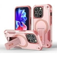 thumbnail image 1 of Case for iPhone 16 Pro Max,Military Grade [Built-in Kickstand] Magnetic Dual-Layer Heavy Duty Shockproof Protection TPU+PC Phone Case for iPhone 16 Pro Max,6.9 Inch 2024 (Pink), 1 of 15