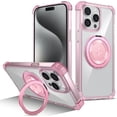 thumbnail image 1 of Case for iPhone 16 Pro Max,Military Grade  [Built-in Kickstand] Magnetic Rotate Ring Holder Heavy Duty PC Shockproof Protect Phone Case for iPhone 16 Pro Max,6.9 inch 2024 (Pink), 1 of 10