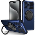 thumbnail image 1 of Case for iPhone 16 Pro Max,Military Grade Design Built-in 360 Degree Rotatable Magnetic Kickstand Heavy Duty Drop Protection Shockproof Phone Case for iPhone 16 Pro Max,6.9 inch（Blue）, 1 of 17