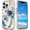 thumbnail image 1 of Case For iPhone 16 Pro Max,Plating Marble Military Grade Rugged Heavy Duty Full Body 3 in 1 TPU+PC Portection Shockproof Protective Phone Case For iPhone 16 Pro Max,6.9 inch 2024 (Grid White), 1 of 9