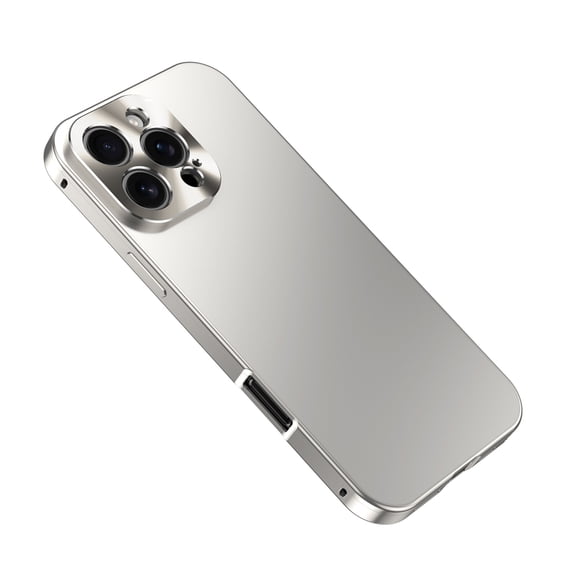 Case for iPhone 16 Pro Max Slim Fit, Luxury Shockproof Protective Thin Lightweight Metal Smoothly Anti-Fall Cover Compatible with iPhone 16 Pro Max Anti-Scratch Wireless Charging, Titanium