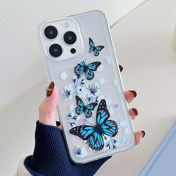Case for iPhone 16 Pro Max, Stylish Butterfly Pattern Clear Case for Women Girls iPhone 16 Pro Max, Scratch Resistant Shockproof Non-Yellowing Slim Phone Cover for iPhone 16 Pro Max, Butterfly-C