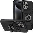 thumbnail image 1 of Case for iPhone 16 Pro Max,TPU+PC [Built-in Magnetic Kickstand] with Card Holder Dual-Layer Design Heavy Duty Shockproof Protection Phone Case for iPhone 16 Pro Max,6.9 Inch 2024 (Black), 1 of 11