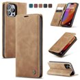 thumbnail image 1 of Case For iPhone 16 Pro Max Wallet Case, [RFID Blocking] Card Holder Stand [Shockproof TPU Interior Case] PU Leather Magnetic Protective Flip Cover for iPhone 16 Pro Max,Brown, 1 of 11