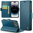 thumbnail image 1 of Case for iPhone 16 Pro Max Wallet Case, Retro PU Leather Flip Case with Magnetic Closure, [RFID Blocking] Card Holder and Kickstand for Men Women, TPU Shockproof Full Protective Case, Blue, 1 of 11