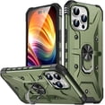 thumbnail image 1 of Case for iPhone 16 Pro,Military Grade Drop Full-Body Shockproof Protective Built in 360° Rotate Magnetic Kickstand Ring Holder Phone Case for iPhone 16 Pro,6.3 Inch 2024 (Army Green), 1 of 18