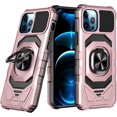thumbnail image 1 of Case for iPhone 16 Pro,Military-Grade Metal Ring Car Holder [Built-in Kickstand] Heavy Duty Shockproof Protection TPU+PC Phone Case for iPhone 16 Pro,6.3 Inch 2024 (Rose Gold), 1 of 10