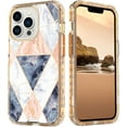 thumbnail image 1 of Case for iPhone 16 Pro,Plating Marble Military Grade Rugged Heavy Duty Full Body 3 in 1 TPU+PC Portection Shockproof Protective Phone Case for iPhone 16 Pro,6.3 inch 2024 (Grid Black), 1 of 9