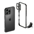 thumbnail image 1 of Case for iPhone 16 Pro, Rugged Metal Frame with Metal Camera Lens Cover, Shockproof Anti-Drop Durable Protective Heat Dissipation Bumper Case Without Back, for iPhone 16 Pro, Black, 1 of 8