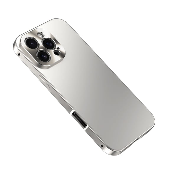 Case for iPhone 16 Pro Slim Fit, Luxury Shockproof Protective Thin Lightweight Metal Smoothly Anti-Fall Cover Compatible with iPhone 16 Pro Anti-Scratch Wireless Charging, Titanium