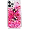 thumbnail image 1 of Case for iPhone 16 Pro, iPhone 16 Pro Case Cute Pink Glitter Luxury Sparkle Liquid Girls Women Quicksand Clear Soft TPU Protective Phone Case for iPhone 16 Pro 6.3 inch Pink Butterfly, 1 of 10
