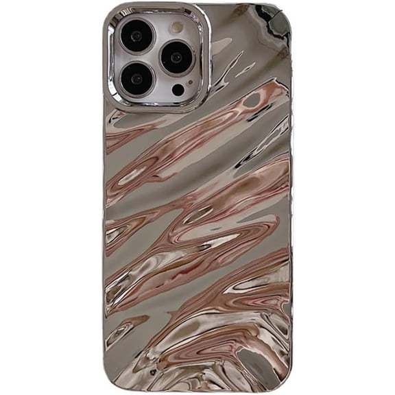 Case for iPhone 16 Pro,iPhone 16 Pro Case,Cute Water Ripple Pattern Curly Wave Shockproof Soft TPU Case for Girls Boys Silicone Non-Slip Phone Case for iPhone 16 Pro,6.3 inch 2024 (Silver)