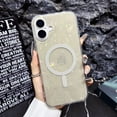 thumbnail image 1 of Case for iPhone 16 Sparkle Glitter Bling Shell Pattern Magnetic Cover, Compatible with MagSafe Wireless Charging, Slim Lightweight TPU Bumper Shpckproof Case for iPhone 16, Gray, 1 of 8