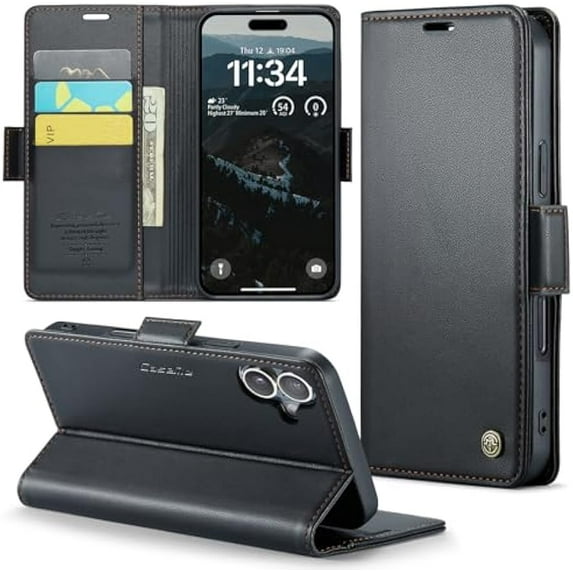 Case for iPhone 16 Wallet Case with Card Holder Kickstand RFID