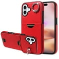 thumbnail image 1 of Case for iPhone 16 Wallet with Credit Card Holder & Finger Ring Kickstand, Premium PU Leather Slim Cover Shockproof Scratch Resistant Full Protection Phone Case for iPhone 16, Red, 1 of 10